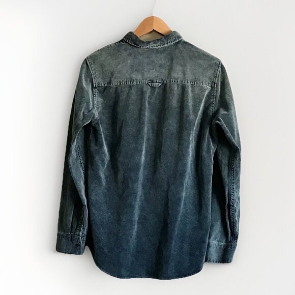 Sovereign Code Washed Gray Corduroy Down Long Sleeve Size Medium - Picture 2 of 6